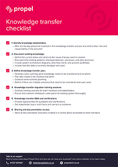 knowledge transfer checklist cover